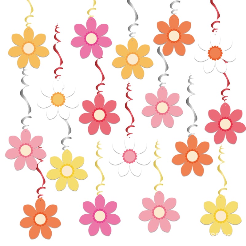Pandantiv spiral margaretă – decor pentru petreceri și banner