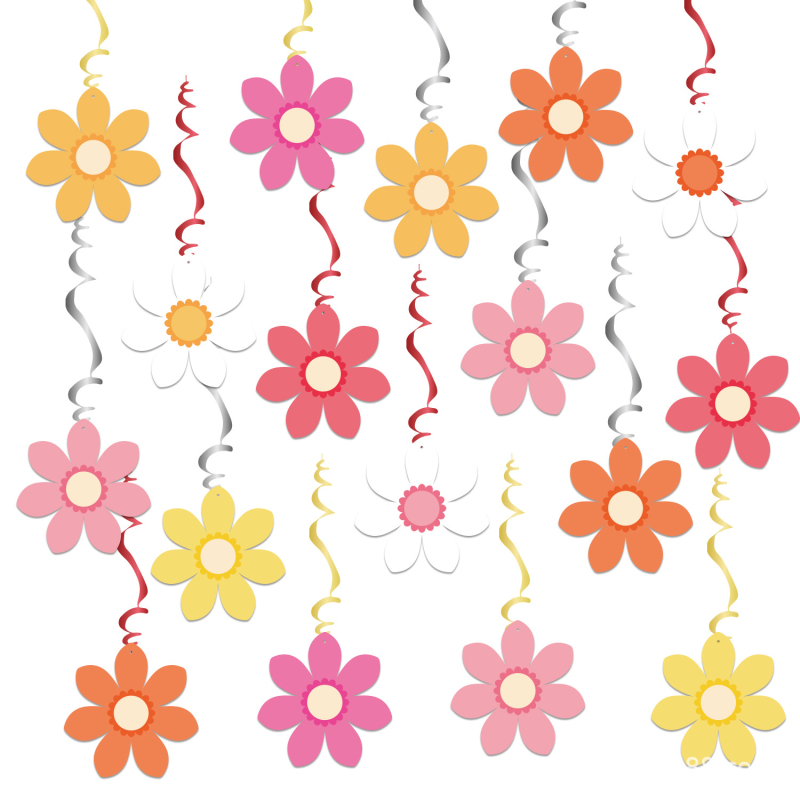 Pandantiv spiral margaretă – decor pentru petreceri și banner