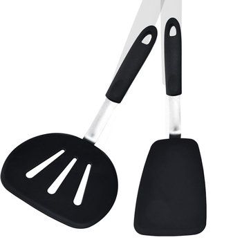 Set de ustensile din silicon pentru bucătărie, 5 piese, spatule antiaderente și spatulă pentru pește cu găuri