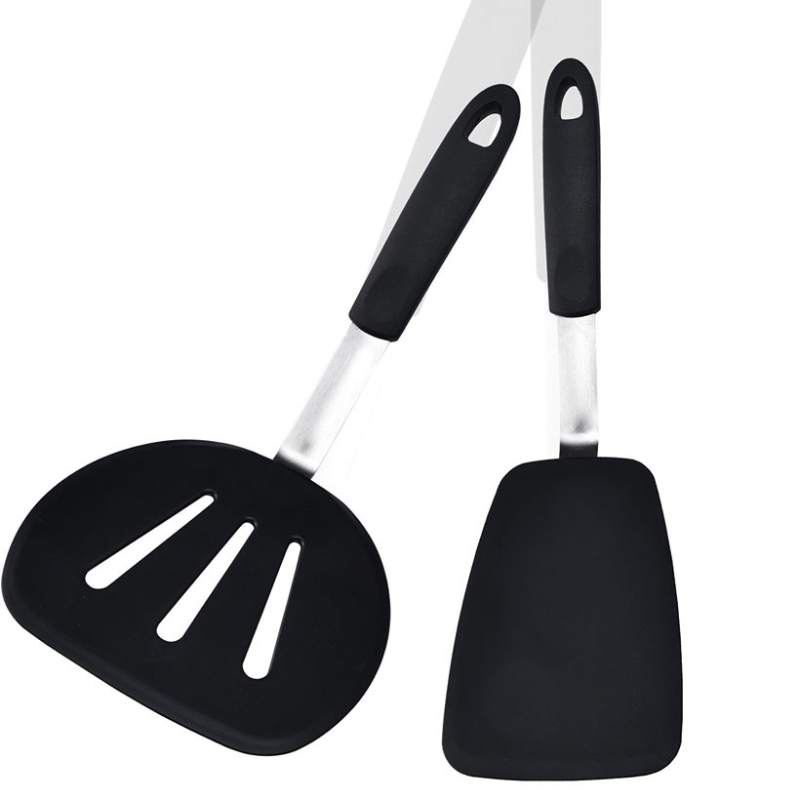 Set de ustensile din silicon pentru bucătărie, 5 piese, spatule antiaderente și spatulă pentru pește cu găuri