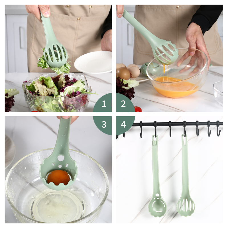 Separator de ouă și tel, 2-în-1 tel manual cu clips de filtrare, clemă pentru paste și strecurător de bucătărie