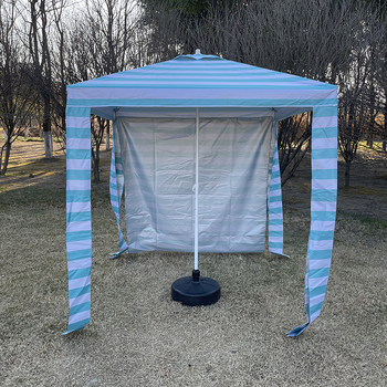 Cabana stil plažni kišobran, prijenosni sklopivi, 2 m, prilagodljiv uzorak