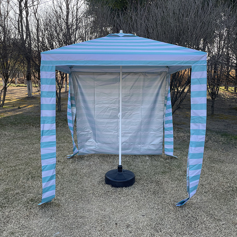 Cabana stil plažni kišobran, prijenosni sklopivi, 2 m, prilagodljiv uzorak