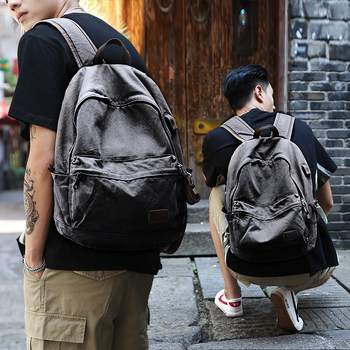 Studentski platneni ruksak, casual, unisex, retro stil, za 15,6-inčni laptop
