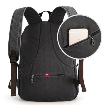 Studentski platneni ruksak, casual, unisex, retro stil, za 15,6-inčni laptop