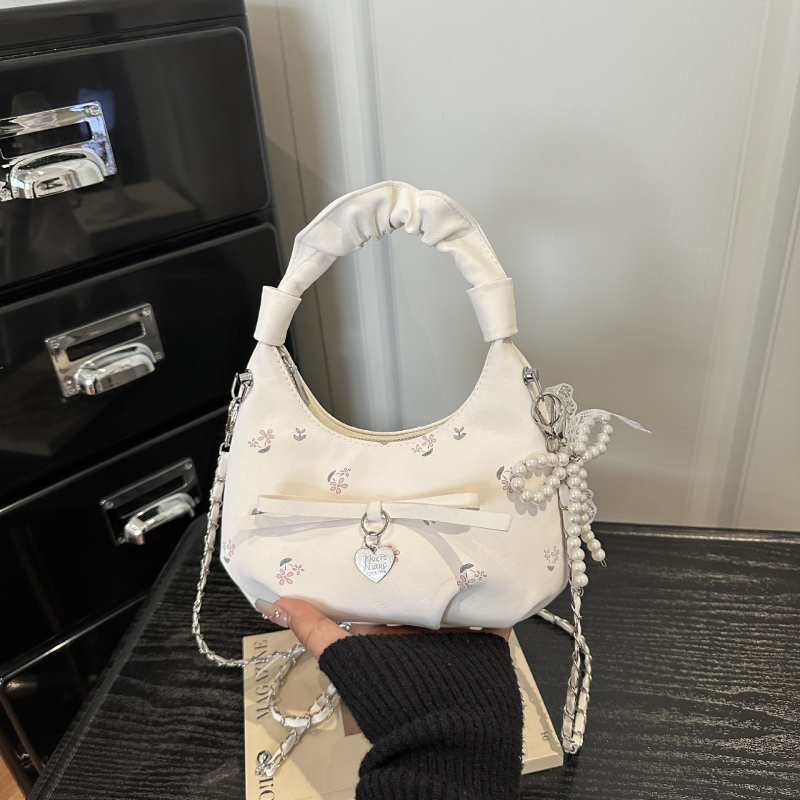 Ženska plisirana torba s cvjetnim uzorkom, ramena/crossbody dizajn, korejskog stila, novi model 2026