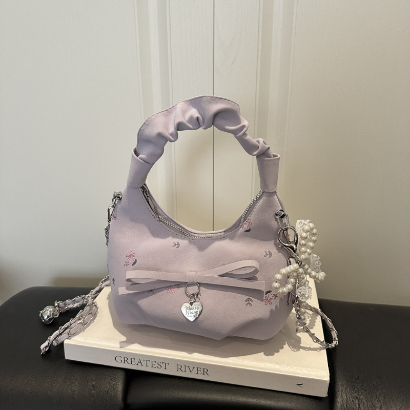 Ženska plisirana torba s cvjetnim uzorkom, ramena/crossbody dizajn, korejskog stila, novi model 2026
