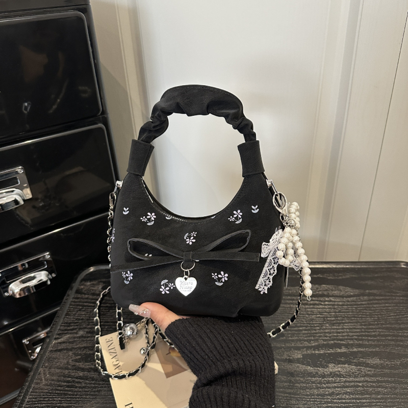 Ženska plisirana torba s cvjetnim uzorkom, ramena/crossbody dizajn, korejskog stila, novi model 2026