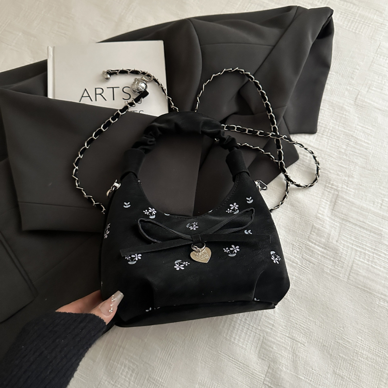 Ženska plisirana torba s cvjetnim uzorkom, ramena/crossbody dizajn, korejskog stila, novi model 2026