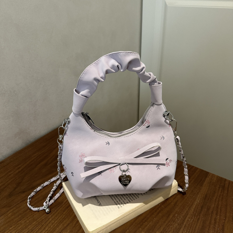 Ženska plisirana torba s cvjetnim uzorkom, ramena/crossbody dizajn, korejskog stila, novi model 2026