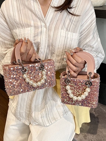 Mini torbica s pjaticama, inspirirana Dianom, lagana luksuzna večernja torba, s remenom za rame ili crossbody