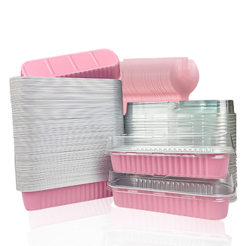 Cutie dreptunghiulară din folie de aluminiu, 200 ml, pentru grătar și picnic, cutie de prânz pentru livrare, dimensiuni 165 × 65 mm, grosime 8 µm, cutie pentru durian