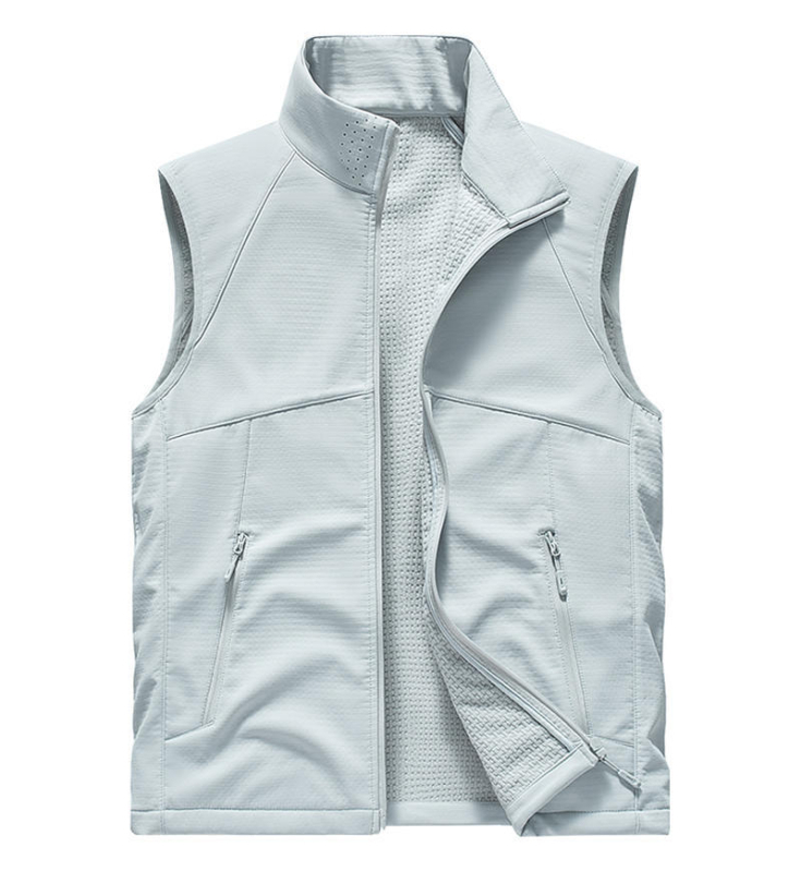 Testreszabott kültéri softshell mellény álló gallérral, meleg és könnyű, szélvédő sportos–casual viselethez, csapatlogóval