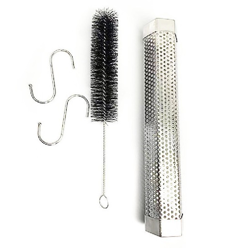 Tub de fum pentru BBQ exterior, 12 inch, din oțel inoxidabil 304, filtru de fum respirabil, de calitate alimentară