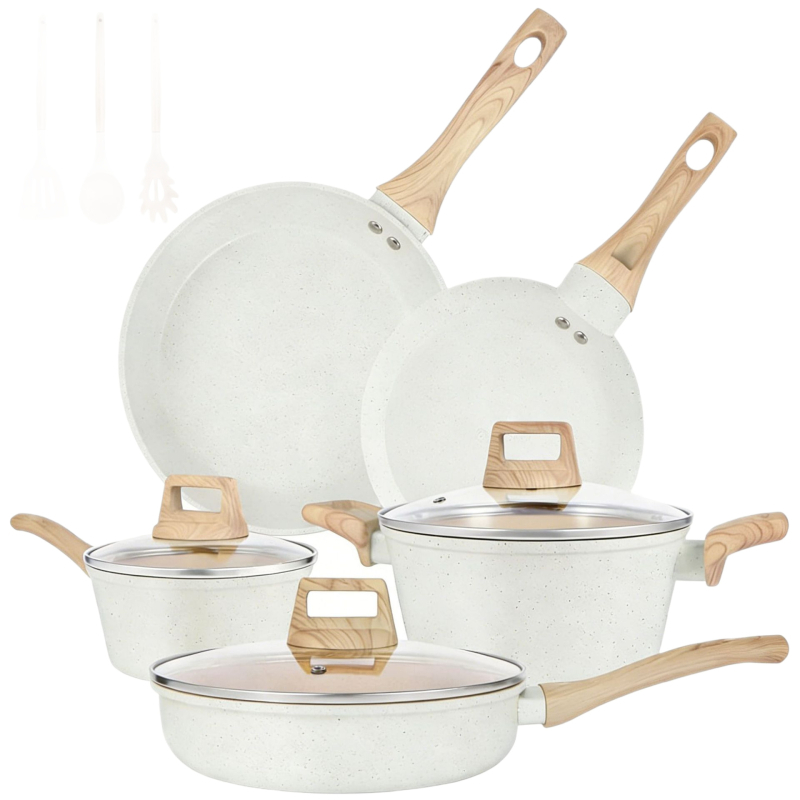 Set din silicon cu spatule și lingură de supă, fără lipire, cu sită, ustensile de bucătărie pentru gătit acasă, protecție împotriva arsurilor