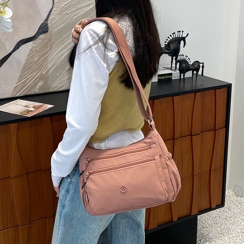 Jierangshi višeslojna platnena crossbody torba za žene, casual, ultra lagana, velikog kapaciteta