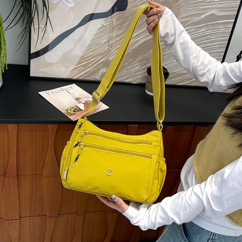 Jierangshi višeslojna platnena crossbody torba za žene, casual, ultra lagana, velikog kapaciteta