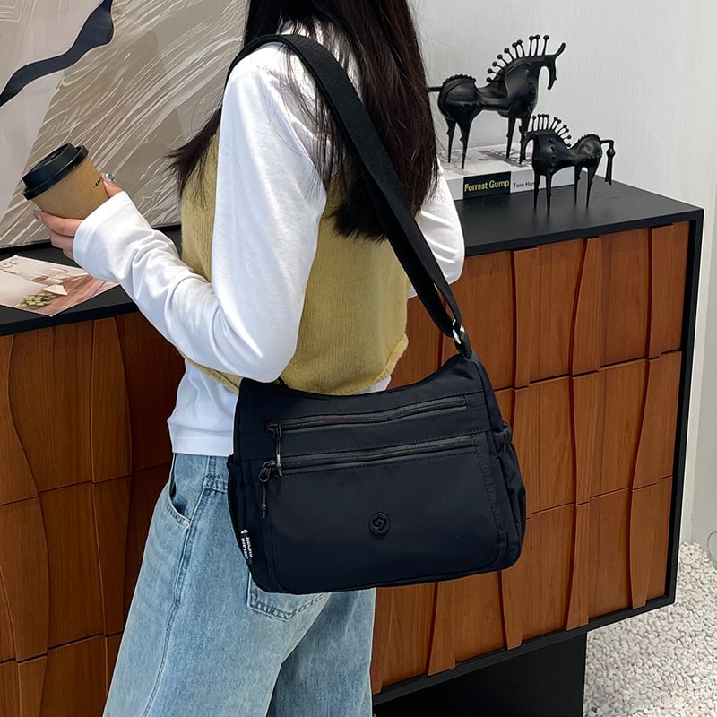 Jierangshi višeslojna platnena crossbody torba za žene, casual, ultra lagana, velikog kapaciteta