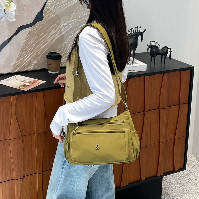 Jierangshi višeslojna platnena crossbody torba za žene, casual, ultra lagana, velikog kapaciteta