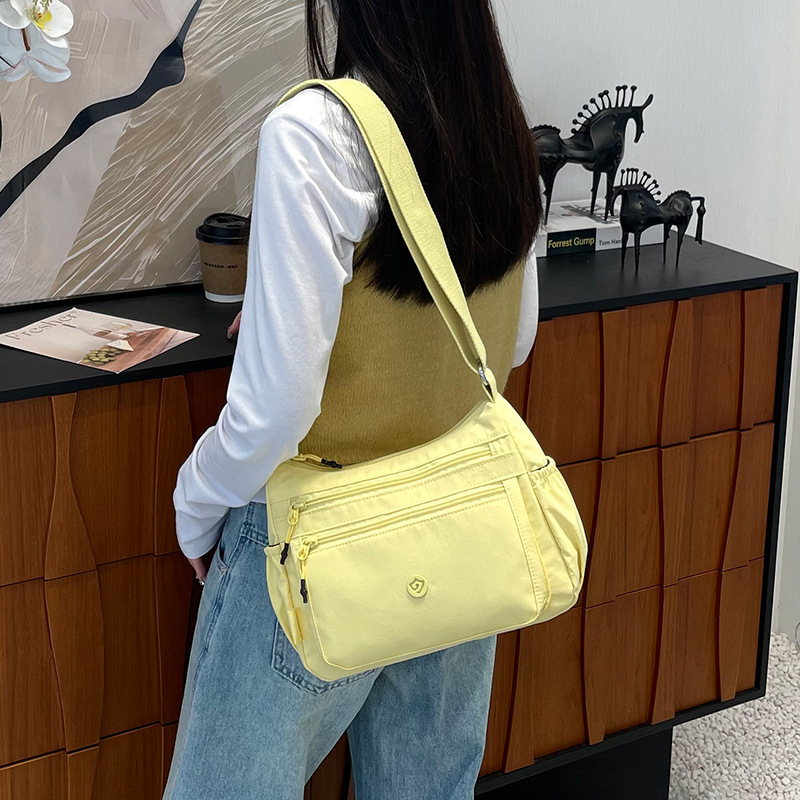 Jierangshi višeslojna platnena crossbody torba za žene, casual, ultra lagana, velikog kapaciteta