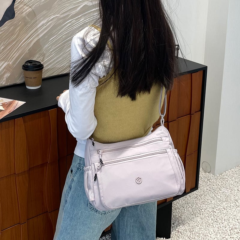 Jierangshi višeslojna platnena crossbody torba za žene, casual, ultra lagana, velikog kapaciteta