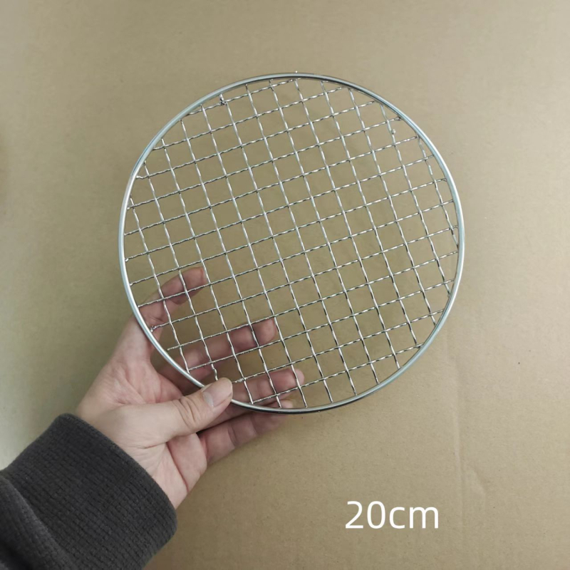 Grilă circulară din oțel inoxidabil, groasă, pentru grătar și gătit pe plită, grilă pentru cărbune și suport de abur pentru ceai