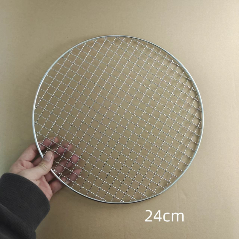 Grilă circulară din oțel inoxidabil, groasă, pentru grătar și gătit pe plită, grilă pentru cărbune și suport de abur pentru ceai