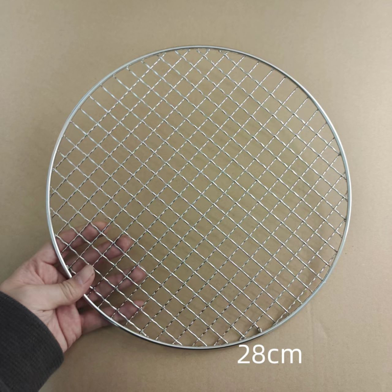 Grilă circulară din oțel inoxidabil, groasă, pentru grătar și gătit pe plită, grilă pentru cărbune și suport de abur pentru ceai