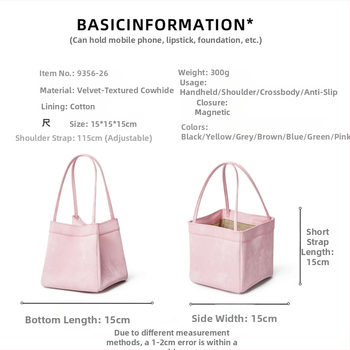 Torba od prave kože, kineski stil, baršunasto-saten završetak, mala kvadratna torba za rame, crossbody s dvije naramenice