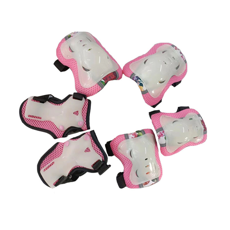 Šestodijelni set zaštitne opreme za djecu za rolanje na kolutima, s Velcro zatvaračima, fluorescentno svjetleći, samoljepljiv, jedna veličina