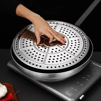 Tavă circulară pentru aburi din oțel inoxidabil 304, pentru uz casnic, raft pentru aburi, coș/grilă pentru aburi