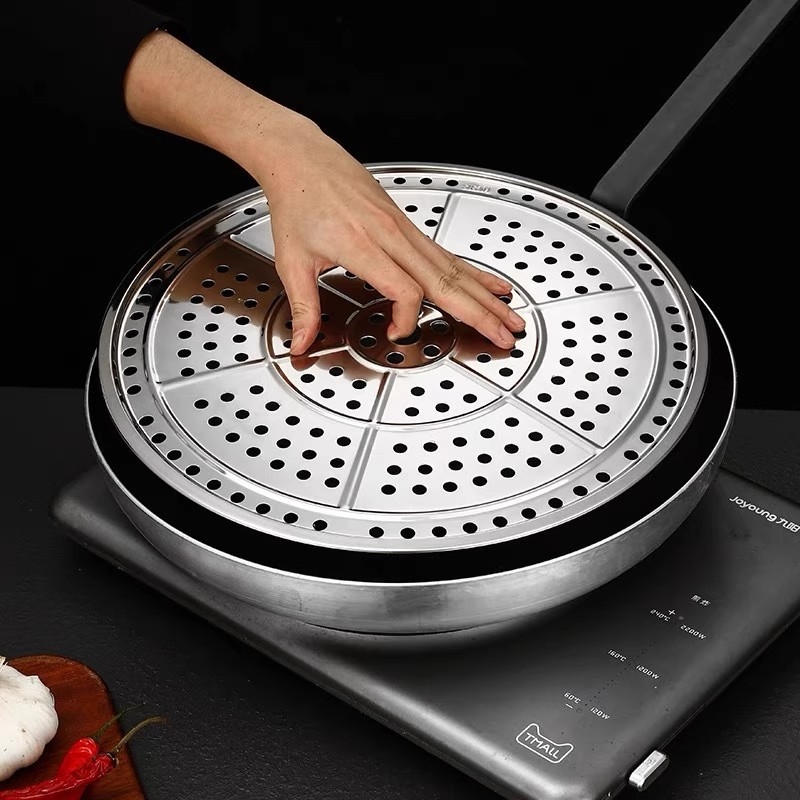 Tavă circulară pentru aburi din oțel inoxidabil 304, pentru uz casnic, raft pentru aburi, coș/grilă pentru aburi