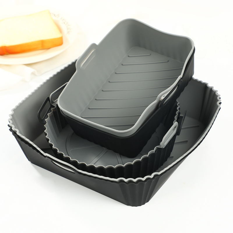 Tavă pătrată din silicon pentru air fryer, cuptor cu microunde și cuptor – covoraș de copt pentru pui