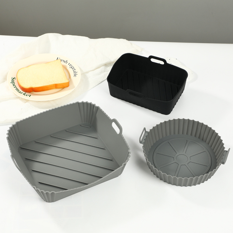 Tavă pătrată din silicon pentru air fryer, cuptor cu microunde și cuptor – covoraș de copt pentru pui