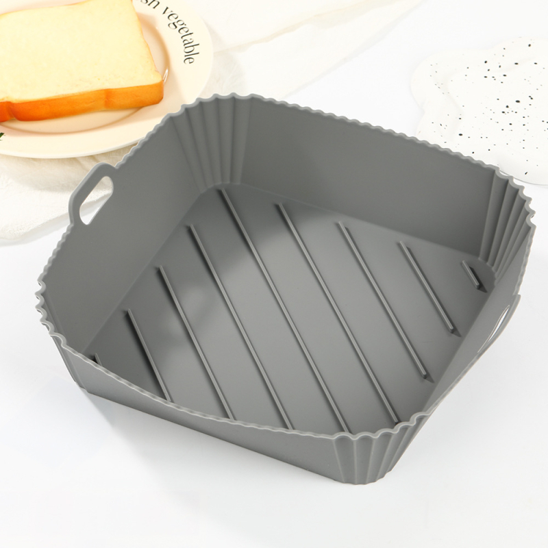 Tavă pătrată din silicon pentru air fryer, cuptor cu microunde și cuptor – covoraș de copt pentru pui