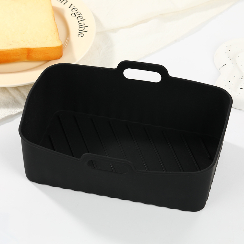 Tavă pătrată din silicon pentru air fryer, cuptor cu microunde și cuptor – covoraș de copt pentru pui