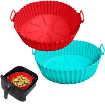 Tavă din silicon pentru friteuză cu aer, tavă rotundă de copt 3D pliabilă pentru uz casnic, pizza