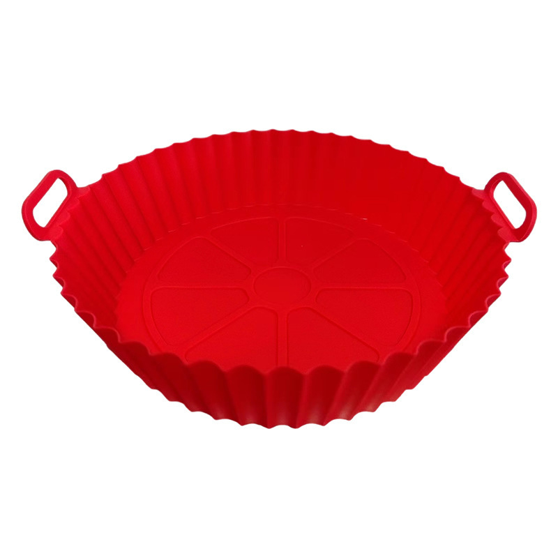 Tavă din silicon pentru friteuză cu aer, tavă rotundă de copt 3D pliabilă pentru uz casnic, pizza
