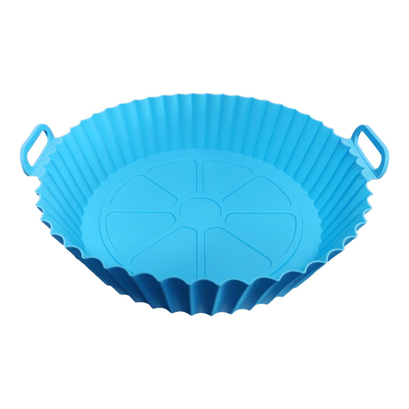 Tavă din silicon pentru friteuză cu aer, tavă rotundă de copt 3D pliabilă pentru uz casnic, pizza