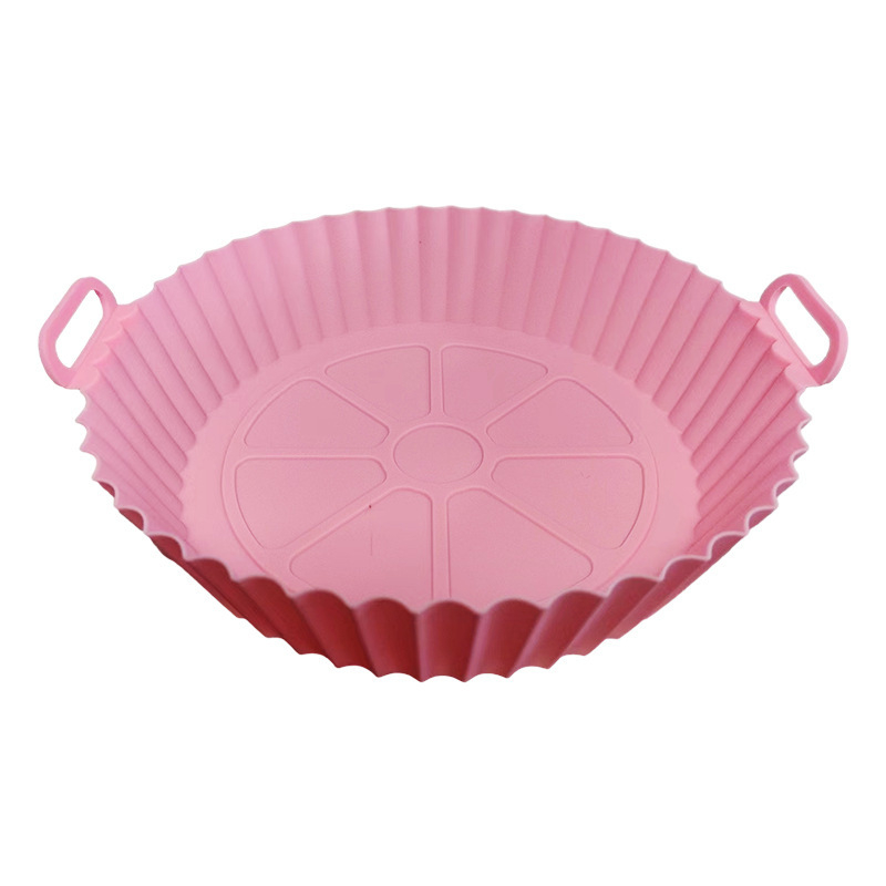 Tavă din silicon pentru friteuză cu aer, tavă rotundă de copt 3D pliabilă pentru uz casnic, pizza