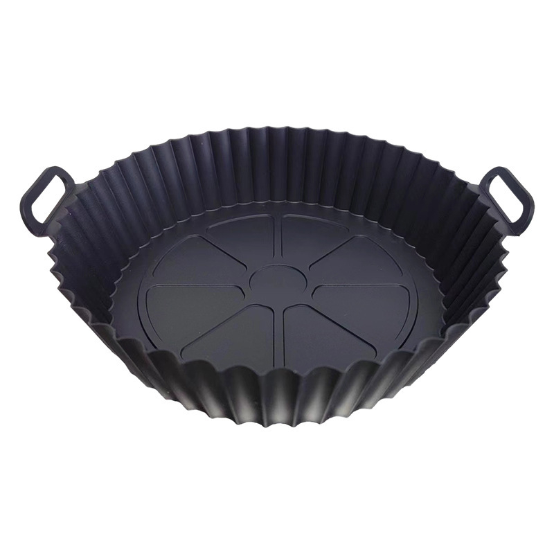 Tavă din silicon pentru friteuză cu aer, tavă rotundă de copt 3D pliabilă pentru uz casnic, pizza