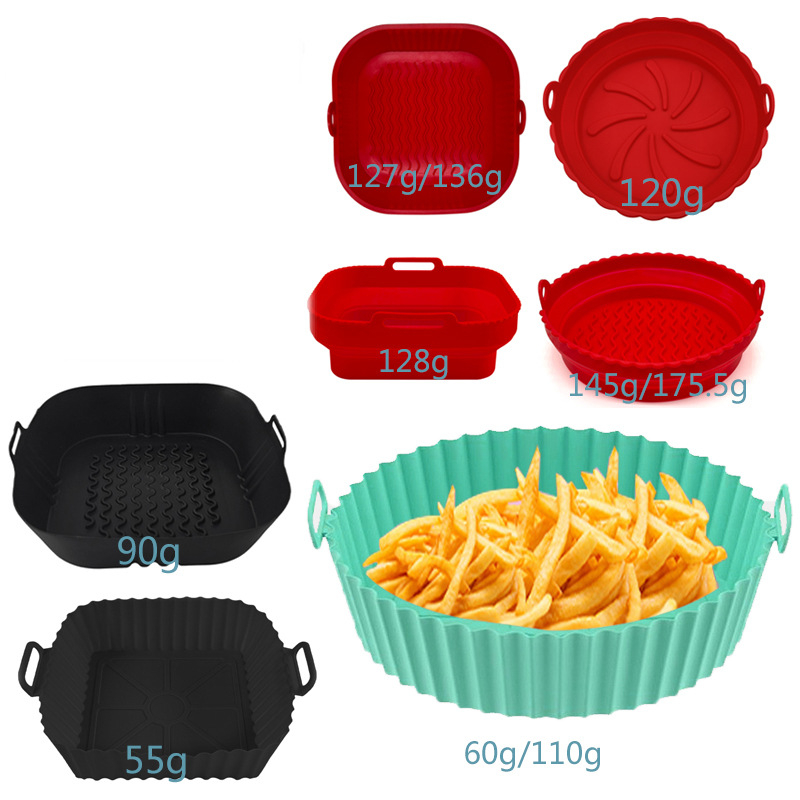 Covoraș din silicon pentru friteza cu aer, de calitate alimentară, rezistent la ulei și temperaturi înalte, 60 g, pliabil, compatibil cu cuptorul cu microunde