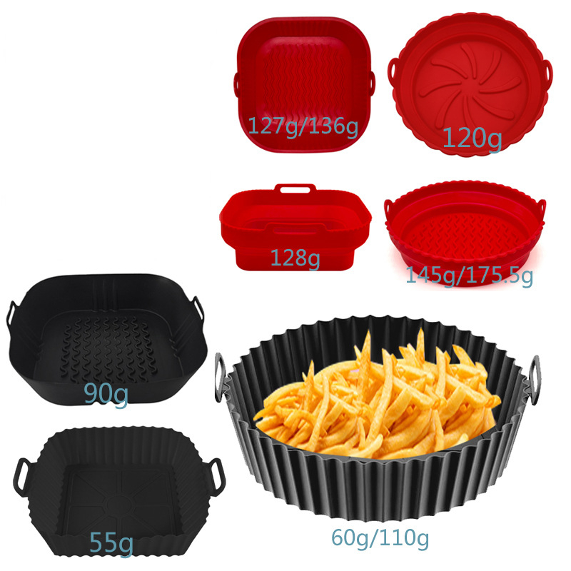 Covoraș din silicon pentru friteza cu aer, de calitate alimentară, rezistent la ulei și temperaturi înalte, 60 g, pliabil, compatibil cu cuptorul cu microunde