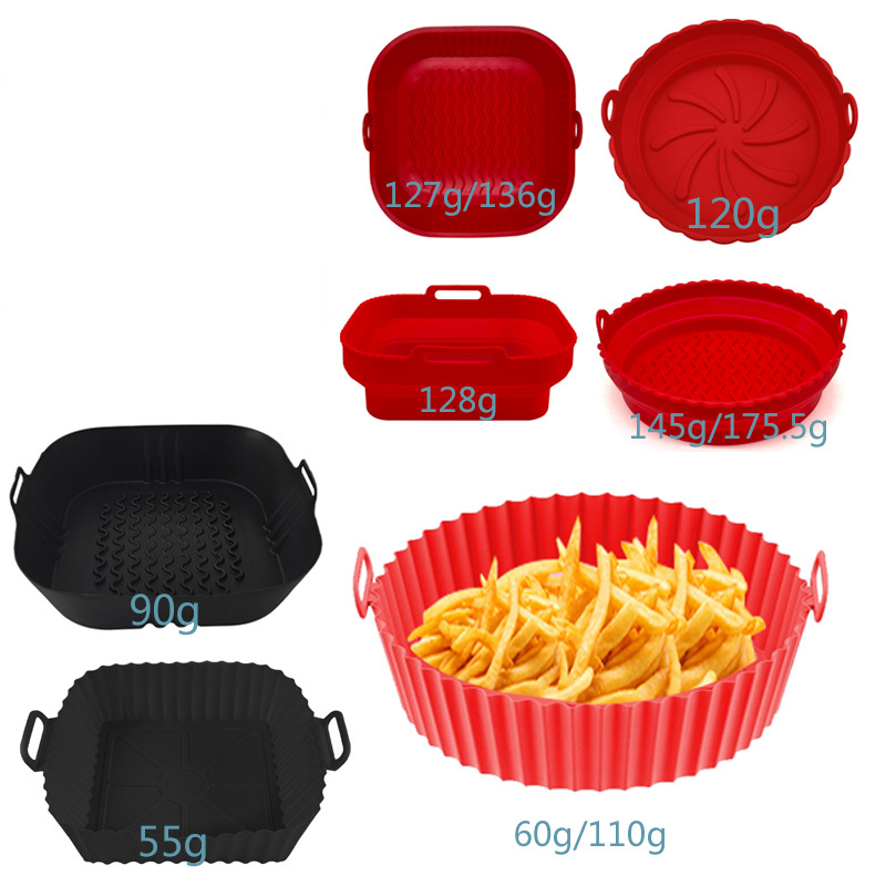 Covoraș din silicon pentru friteza cu aer, de calitate alimentară, rezistent la ulei și temperaturi înalte, 60 g, pliabil, compatibil cu cuptorul cu microunde