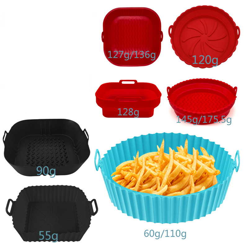 Covoraș din silicon pentru friteza cu aer, de calitate alimentară, rezistent la ulei și temperaturi înalte, 60 g, pliabil, compatibil cu cuptorul cu microunde
