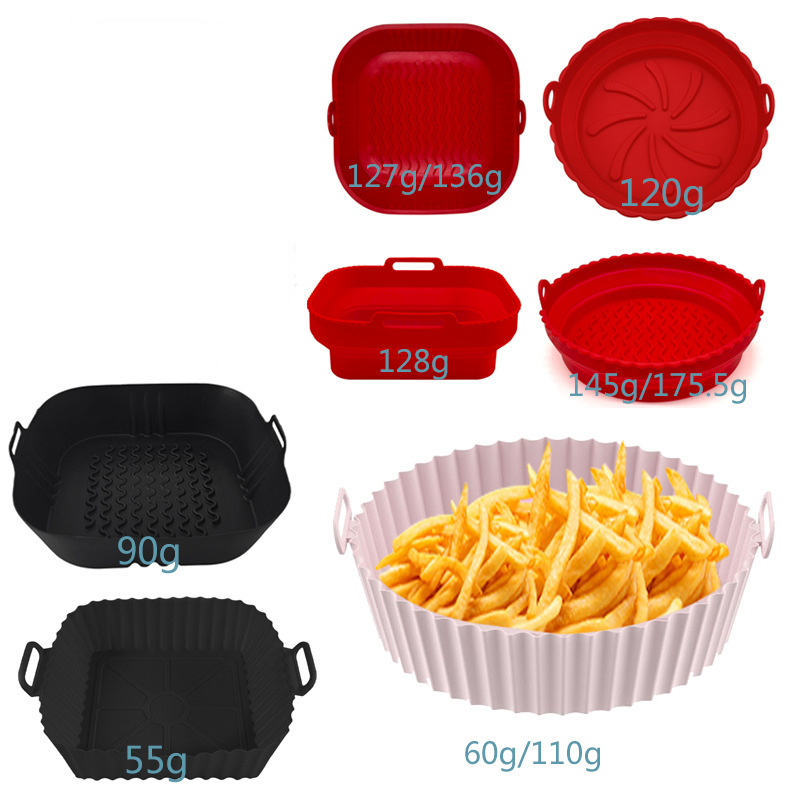 Covoraș din silicon pentru friteza cu aer, de calitate alimentară, rezistent la ulei și temperaturi înalte, 60 g, pliabil, compatibil cu cuptorul cu microunde