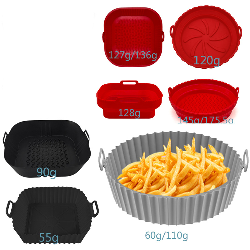 Covoraș din silicon pentru friteza cu aer, de calitate alimentară, rezistent la ulei și temperaturi înalte, 60 g, pliabil, compatibil cu cuptorul cu microunde