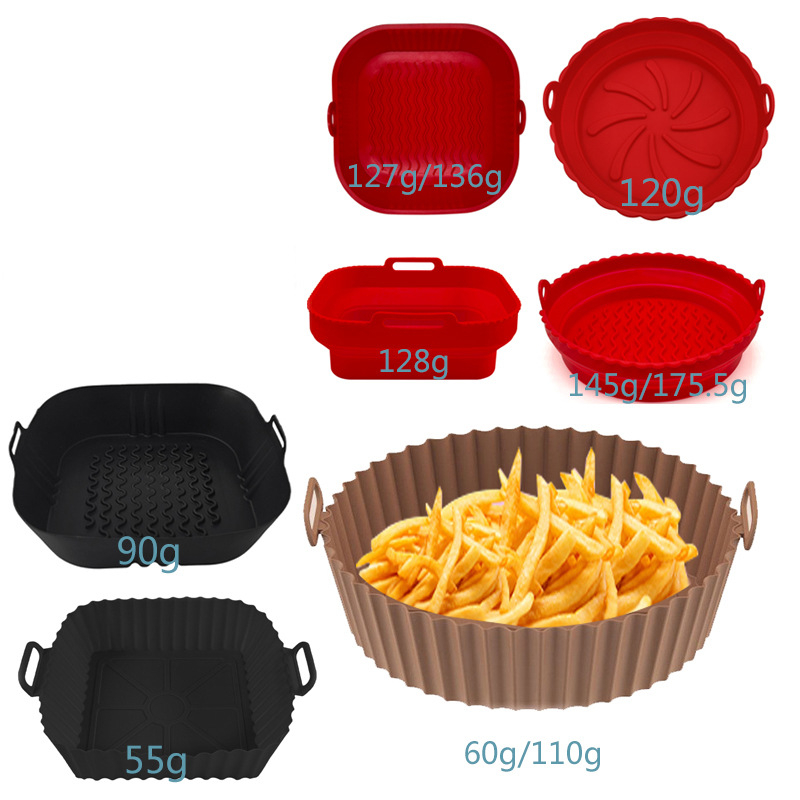 Covoraș din silicon pentru friteza cu aer, de calitate alimentară, rezistent la ulei și temperaturi înalte, 60 g, pliabil, compatibil cu cuptorul cu microunde