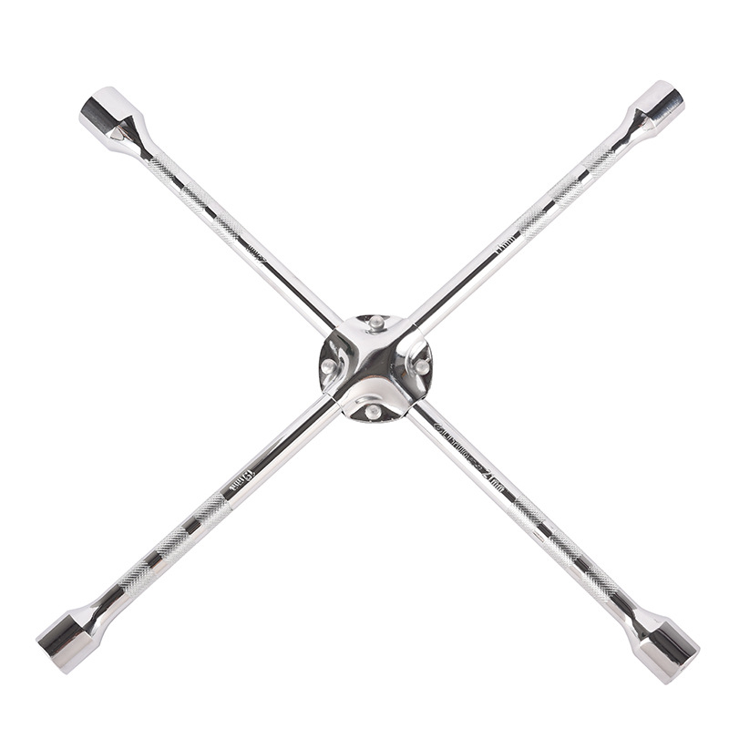 Cheie încrucișată pentru repararea pneurilor auto, unealtă din oțel crom-vanadiu, finisaj oglindă
