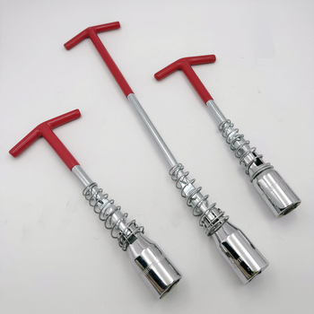 Cheie pentru bujii cu soclu – instrument de demontare și montaj pentru reparații auto, soclu universal hexagonal în formă de T, oțel cu carbon înalt, acoperire din plastic